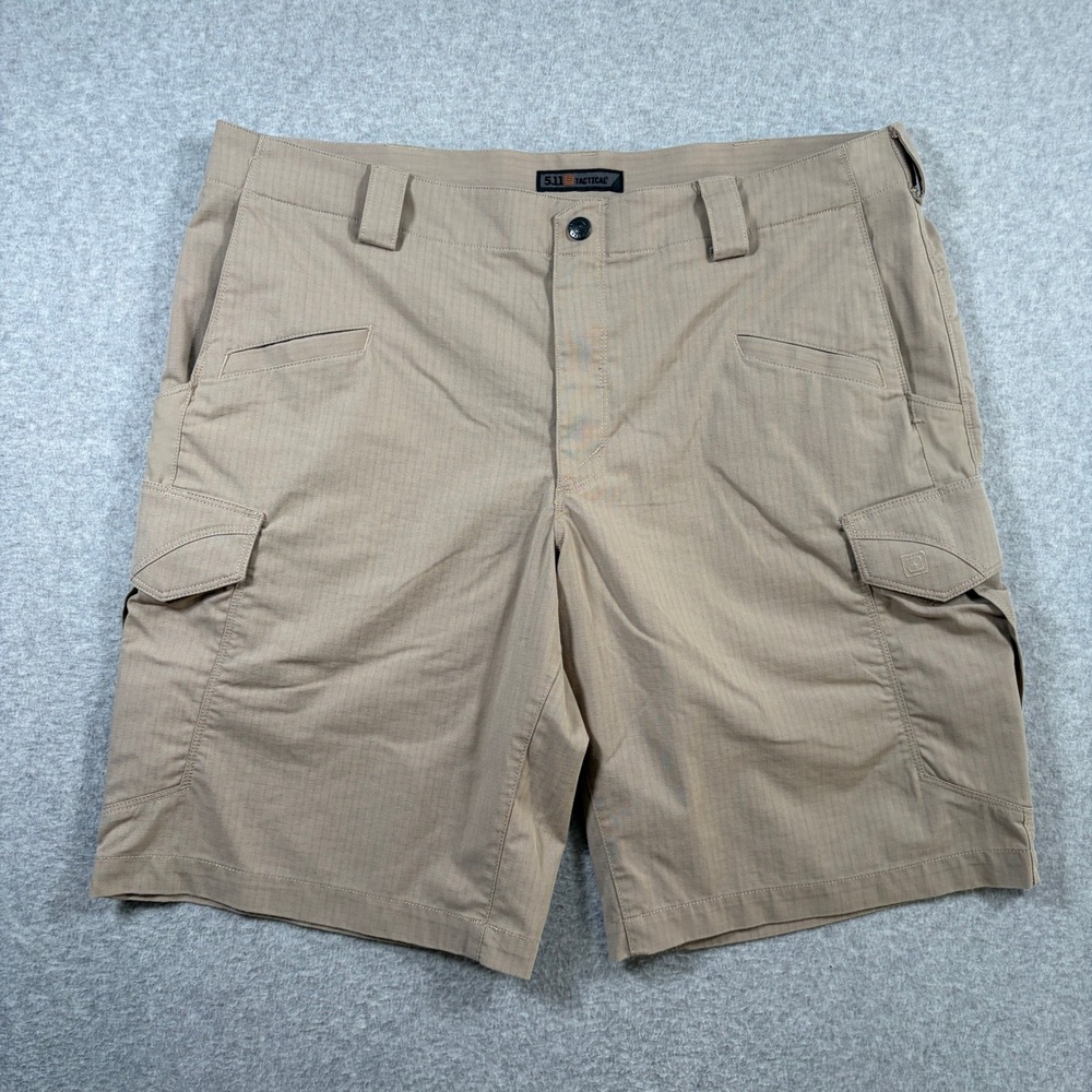 5.11 Tactical Cargo Shorts Men 38 Khaki Tan Ripstop Style 73327 Outdoor Hiking